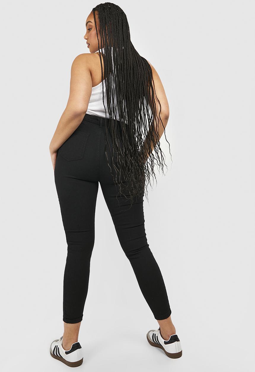 boohoo - Plus high waisted jeggings - black