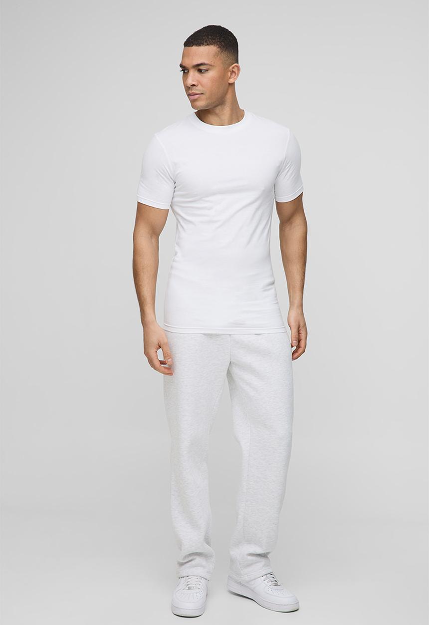 boohooMAN - Basic Muscle Fit Crew Neck T-Shirt - White