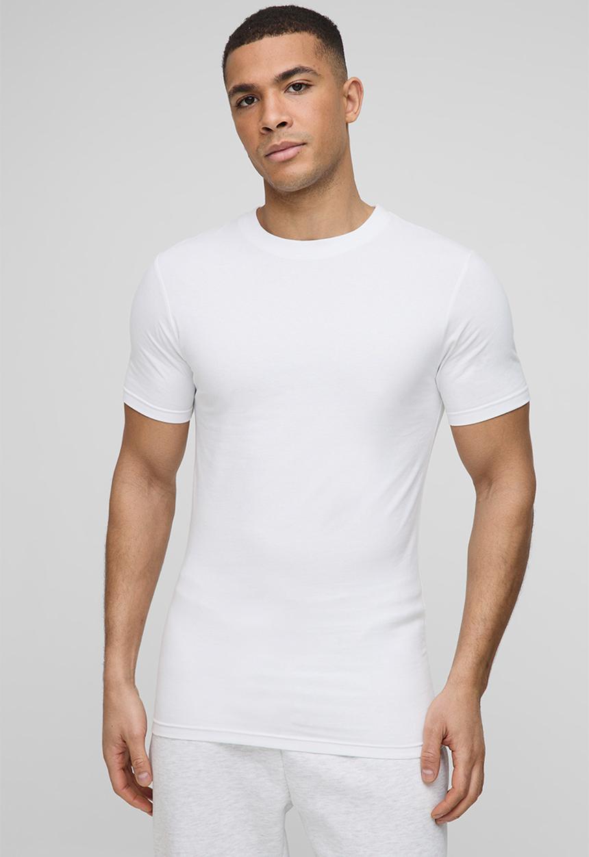 boohooMAN - Basic Muscle Fit Crew Neck T-Shirt - White