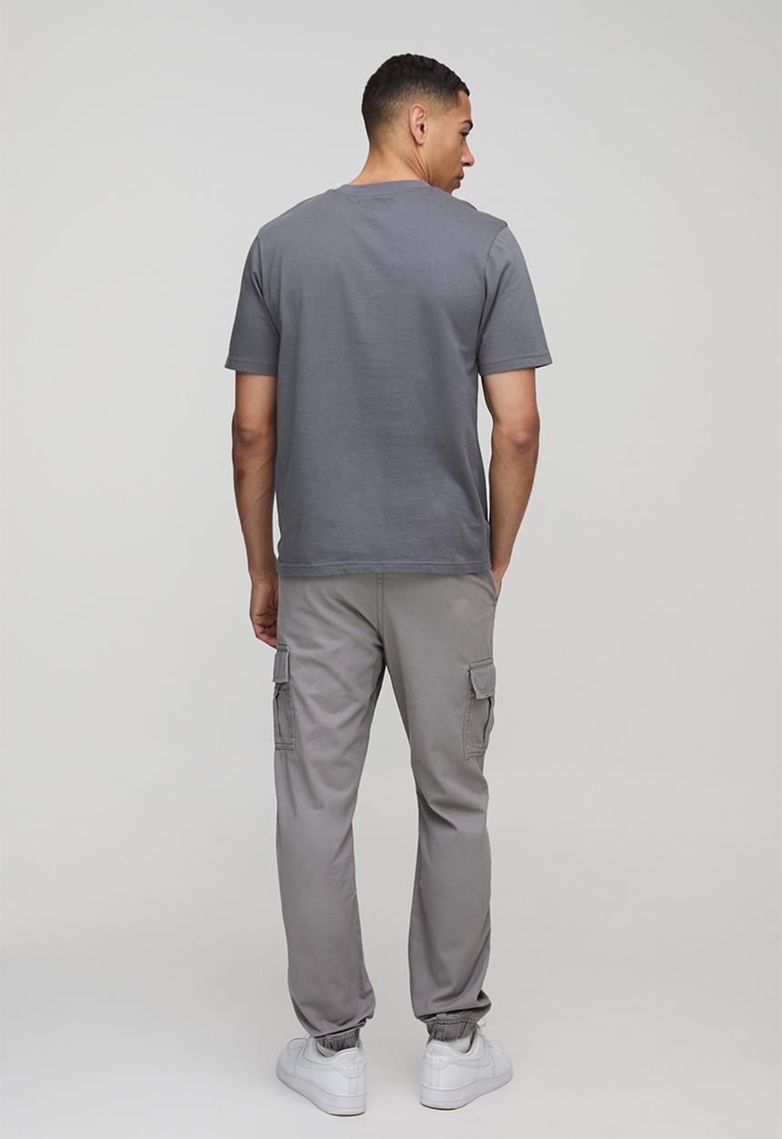 boohooMAN - Elasticated Waist Cuffed Leg Cargo Trouser - grey