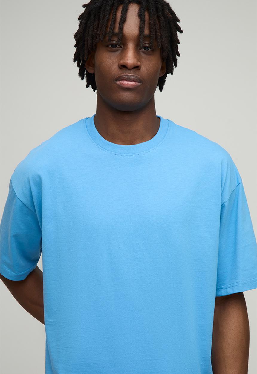 boohooMAN - Basic Oversized Boxy Crew Neck T-shirt - Cobalt