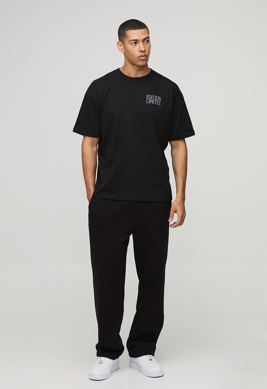 boohooMAN - Oversized Edition Limitee Puff Print Floral T-shirt - Black