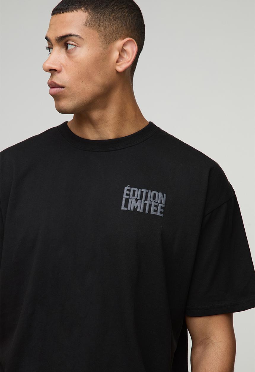 boohooMAN - Oversized Edition Limitee Puff Print Floral T-shirt - Black