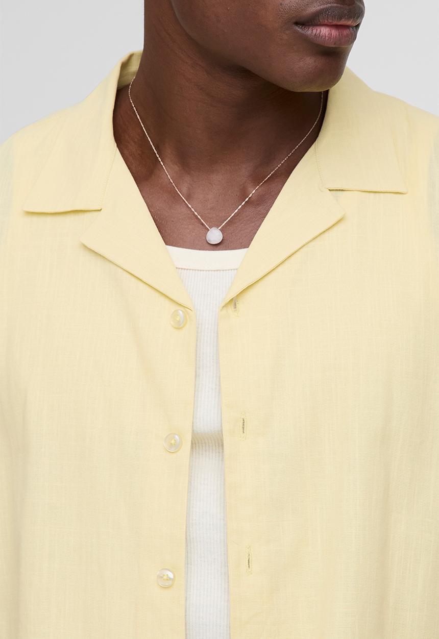 boohooMAN - Oversized Revere Linen Blend Short Sleeve Shirt - Yellow