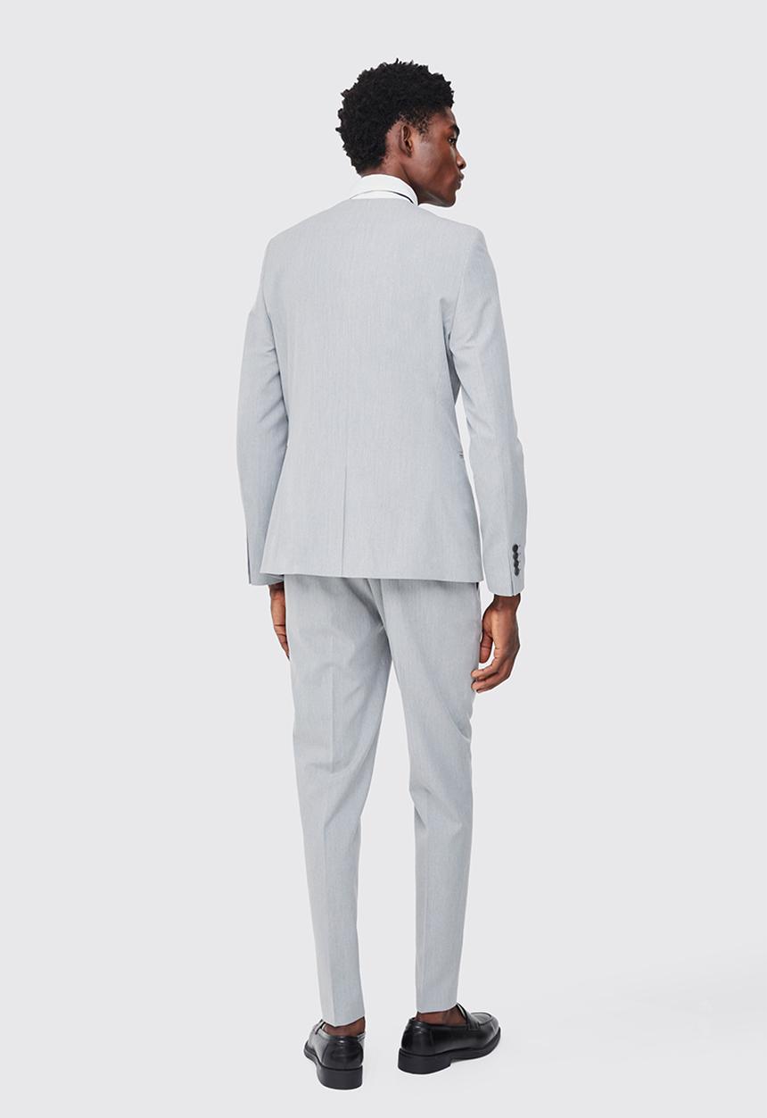 boohooMAN - Fixed Waist Slim Pintuck Tailored Trousers - Grey