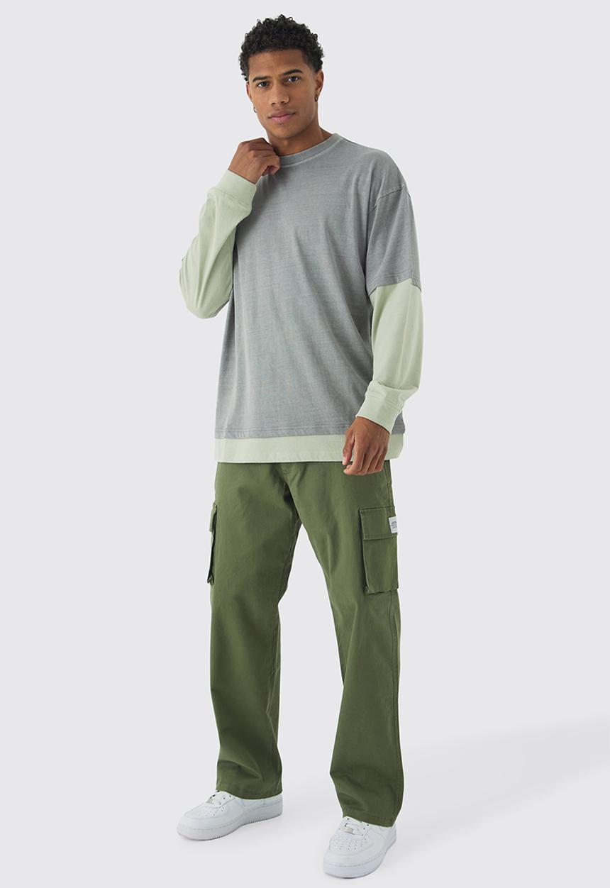 boohooMAN - Relaxed Fit Fixed Waist Woven Tab Cargo Trousers - khaki