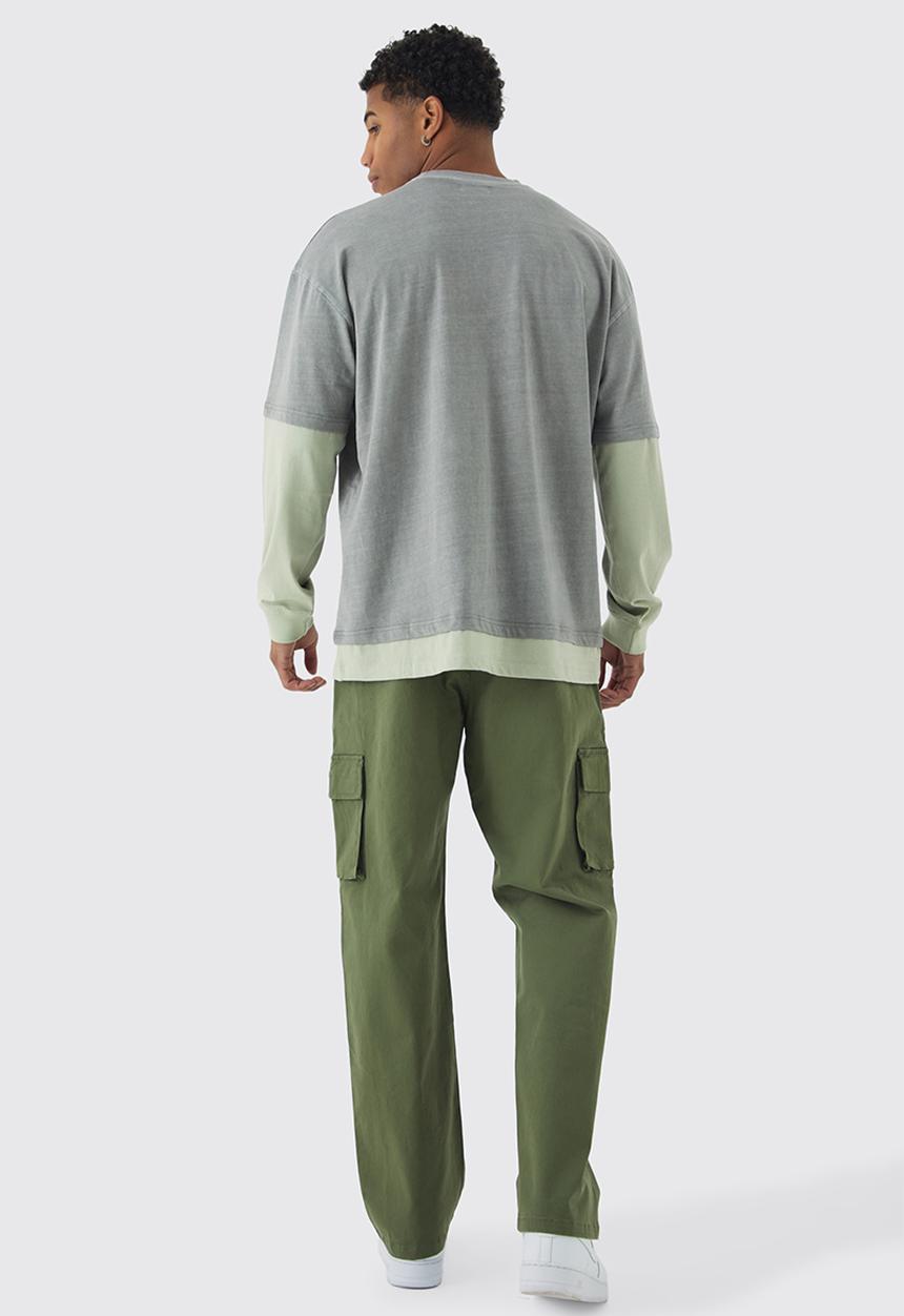 boohooMAN - Relaxed Fit Fixed Waist Woven Tab Cargo Trousers - khaki