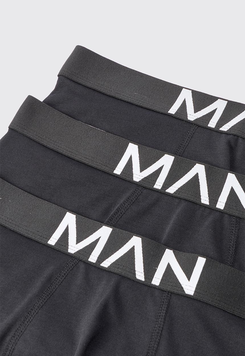 boohooMAN - 3 Pack Man Trunks - Black