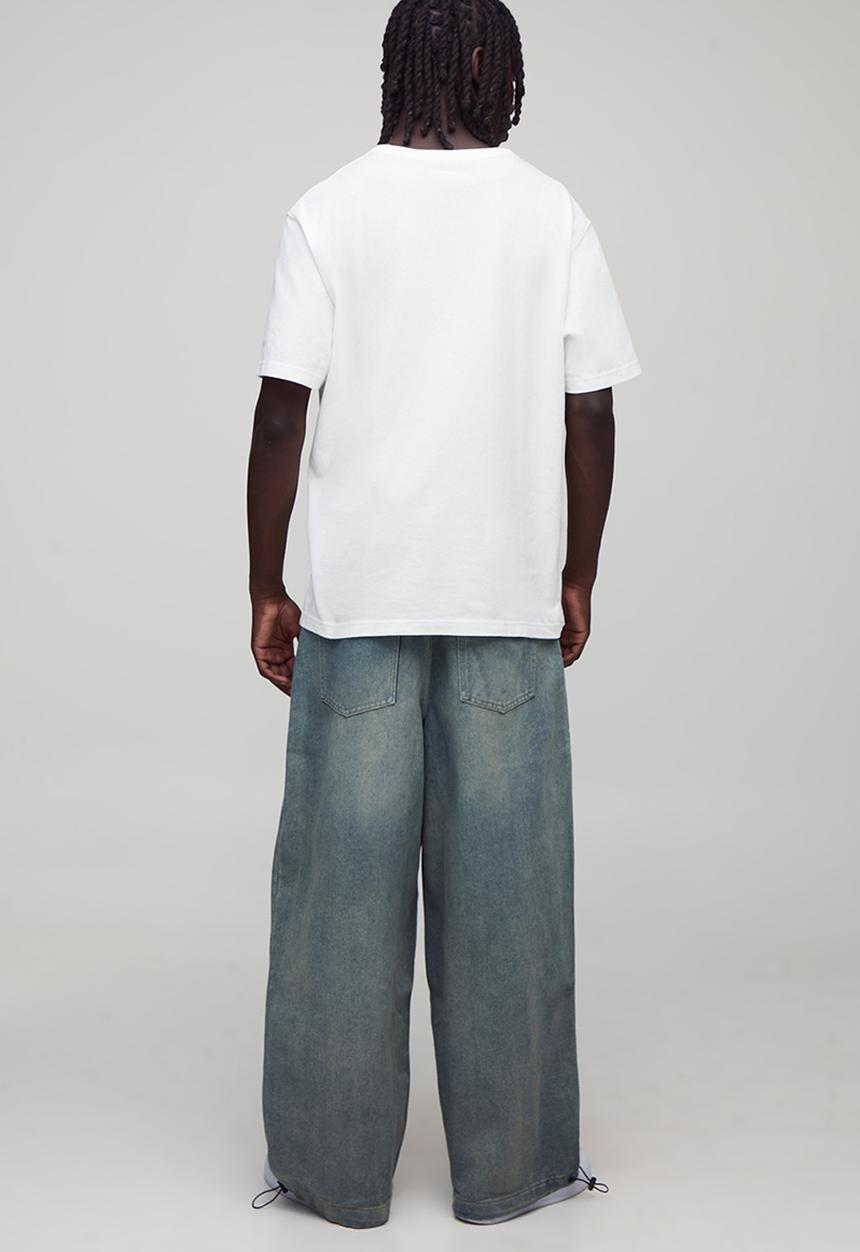 boohooMAN - Denim Parachute Washed Jeans - Antique Blue