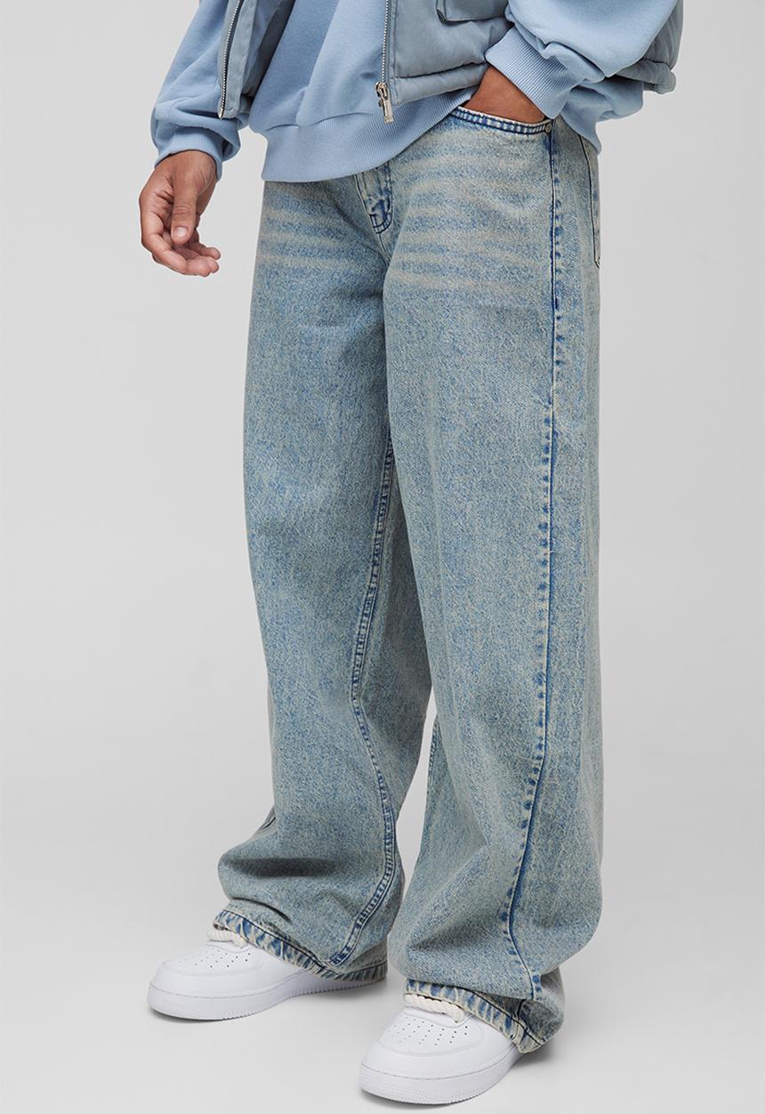 boohooMAN - Baggy Rigid Washed Jeans - Antique Blue
