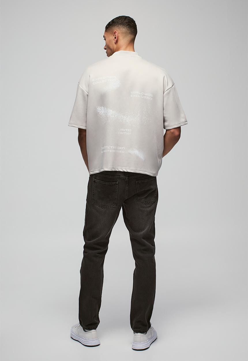 boohooMAN - Slim Rigid Washed Jeans - Charcoal