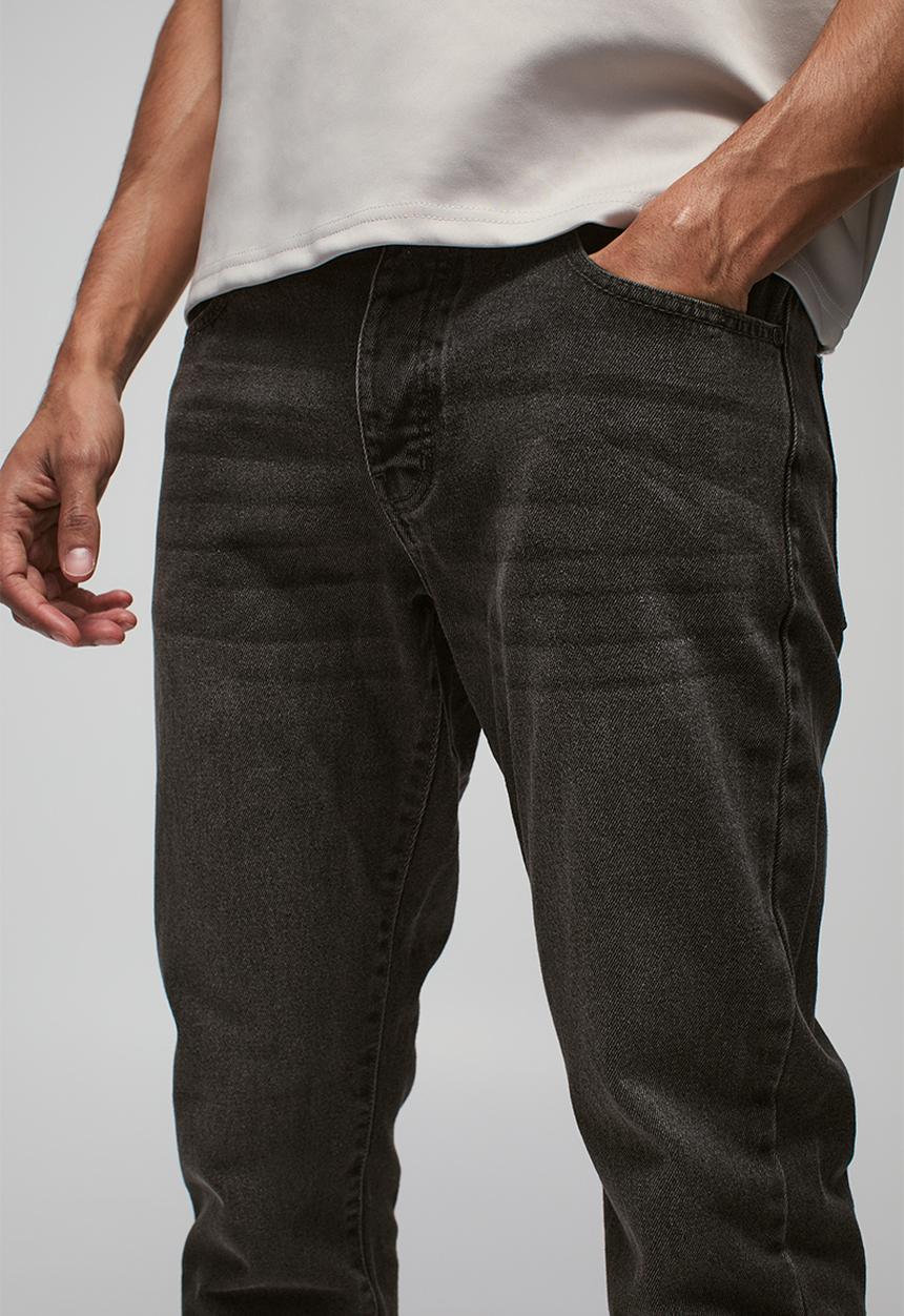 boohooMAN - Slim Rigid Washed Jeans - Charcoal