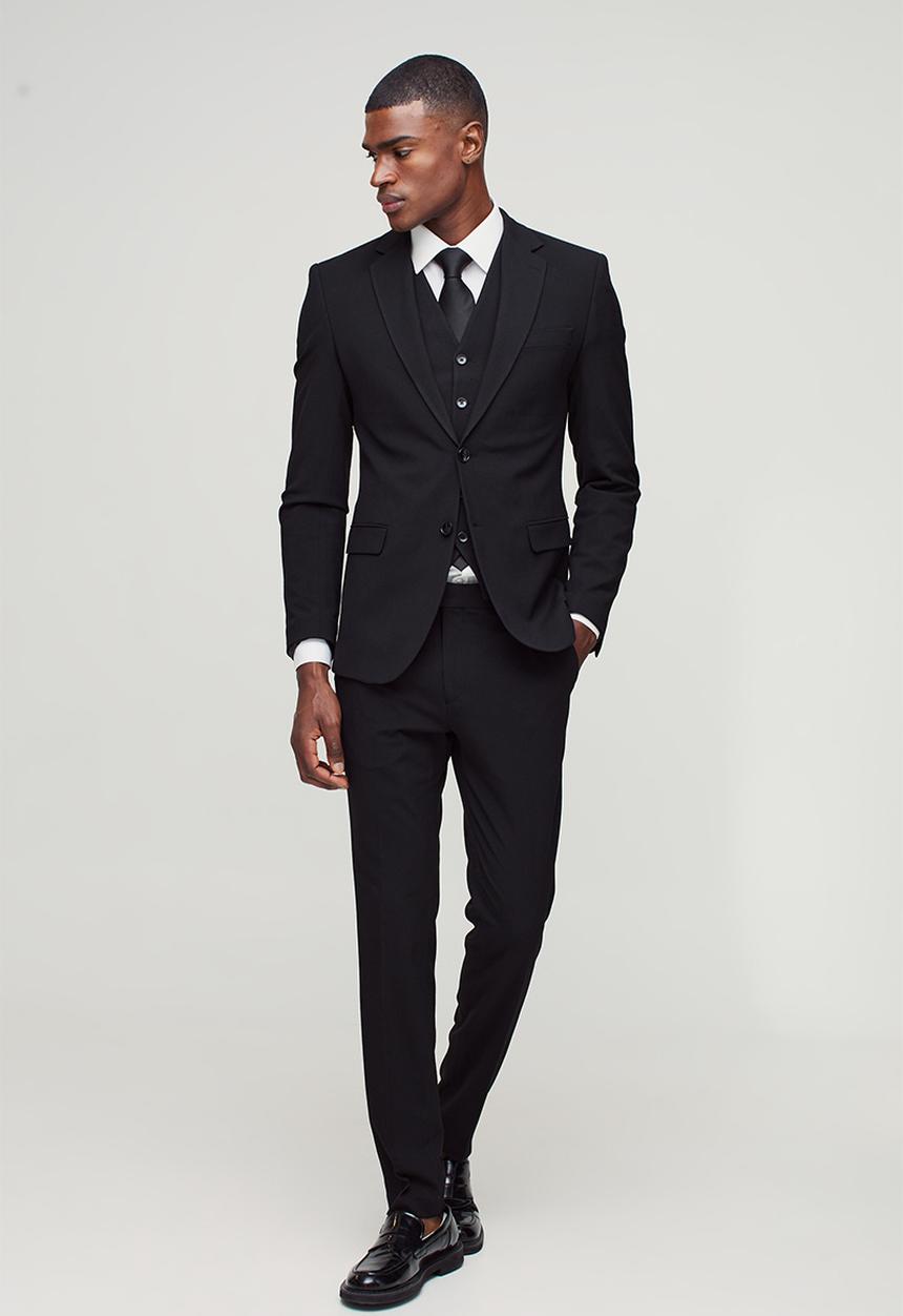 boohooMAN - Skinny Black Suit Trousers - Black