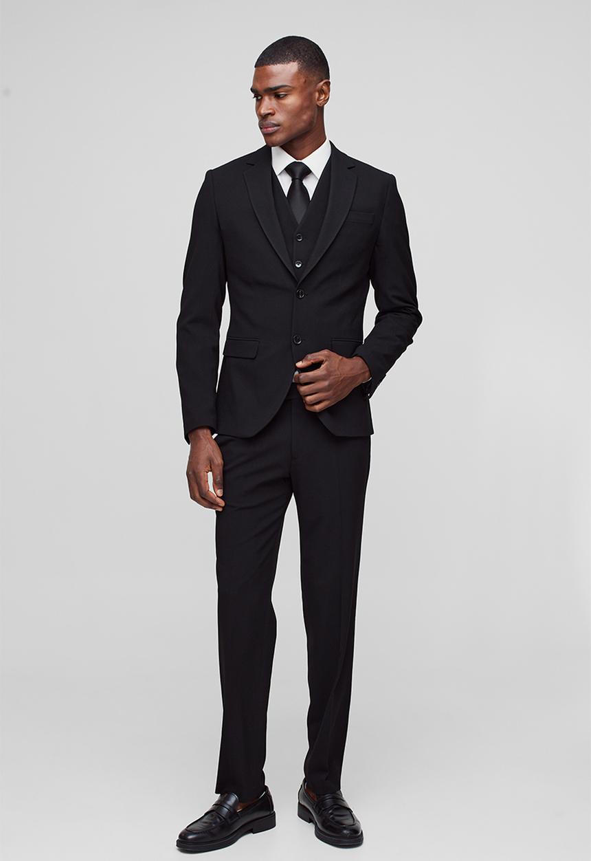 boohooMAN - Slim Black Suit Trousers - Black