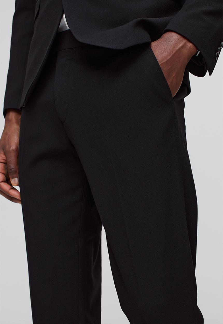 Slim Black Suit Trousers - Black