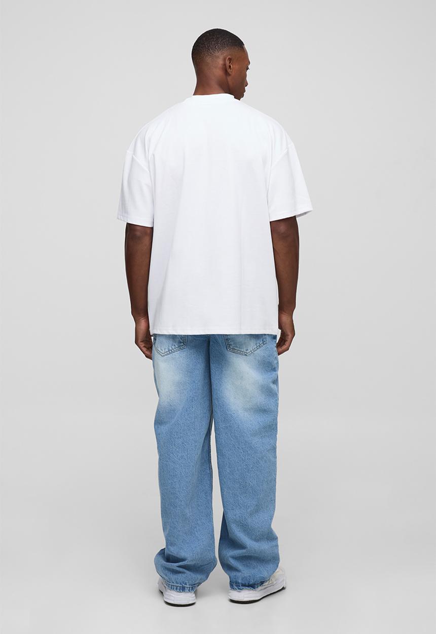 boohooMAN - Relaxed Rigid Jeans in Light Blue - Light Blue
