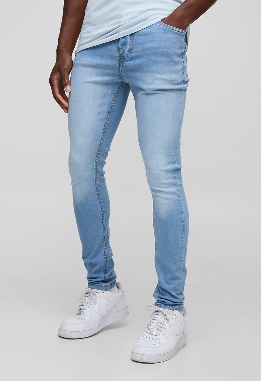boohooMAN - Super Skinny Stretch Jean - Light Blue