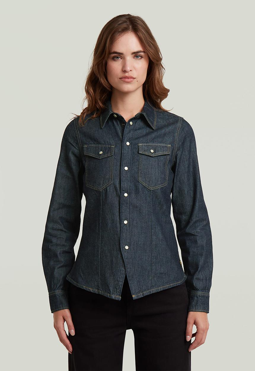 G-STAR - Kick Slim Shirt l\s Wmn - Dark Blue