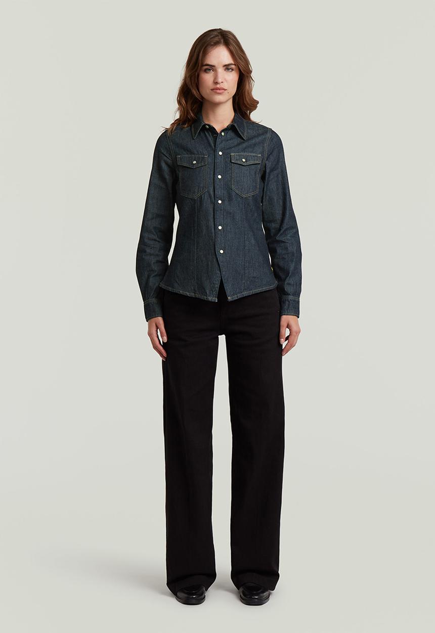 G-STAR - Kick Slim Shirt l\s Wmn - Dark Blue
