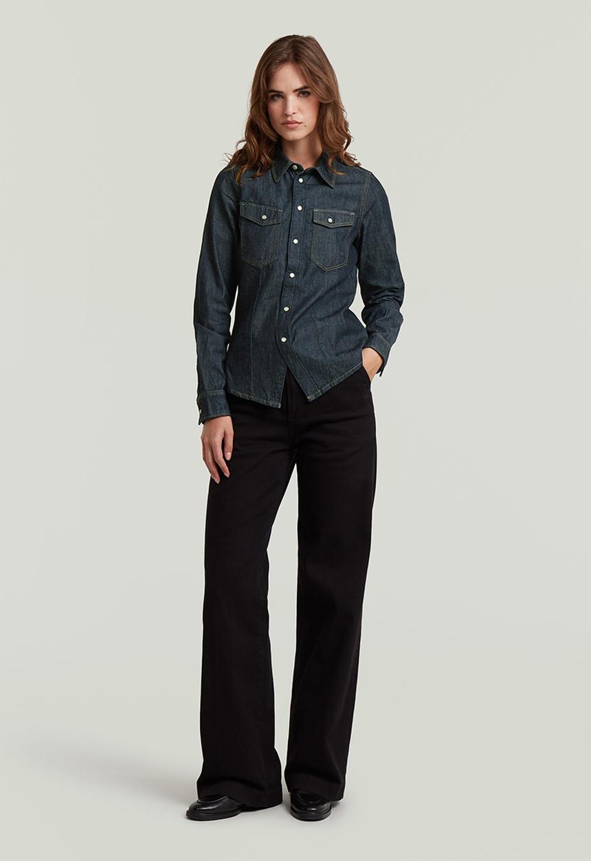 G-STAR - Kick Slim Shirt l\s Wmn - Dark Blue