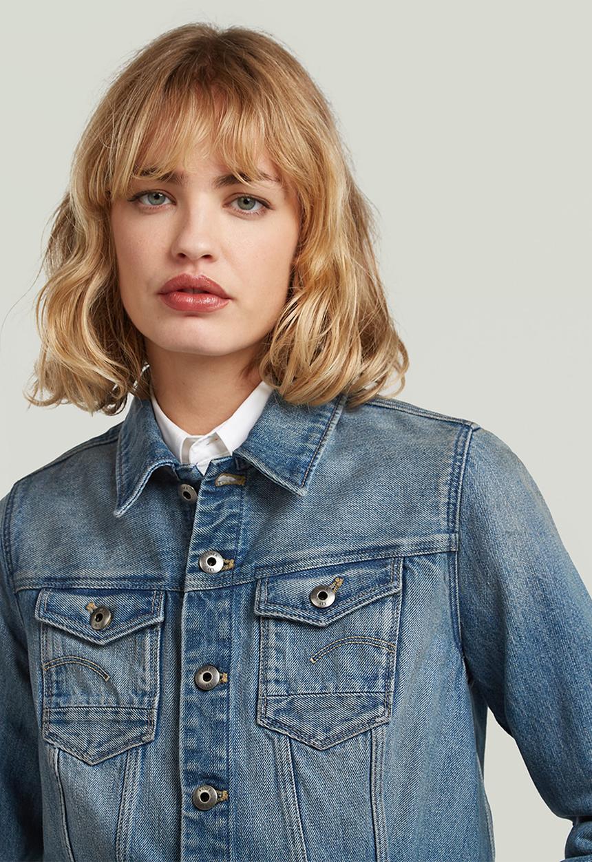 G-STAR - Pitched Hem Slim Jacket Wmn - Mid Wash
