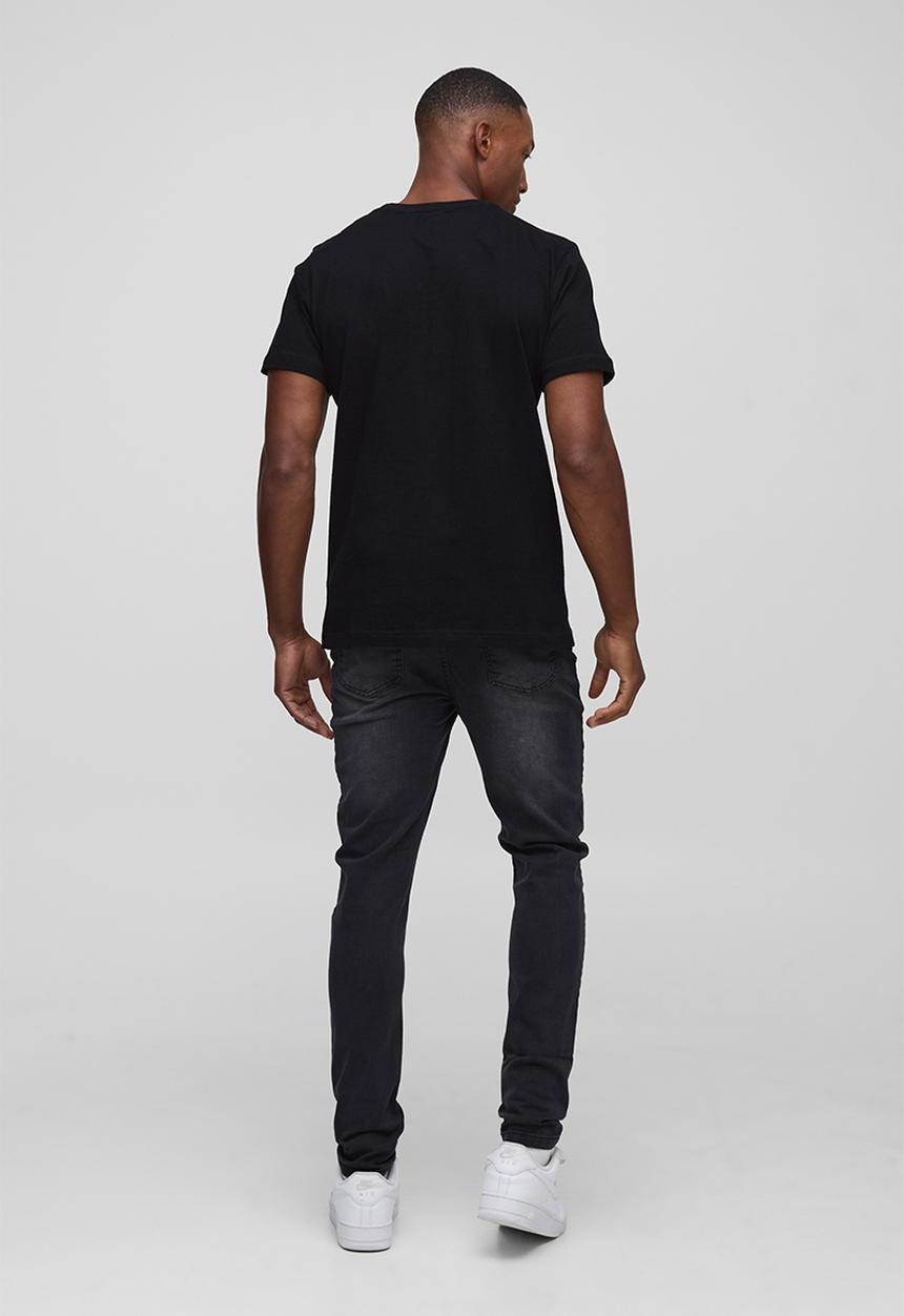 boohooMAN - Skinny Stretch Jean in Charcoal - Charcoal