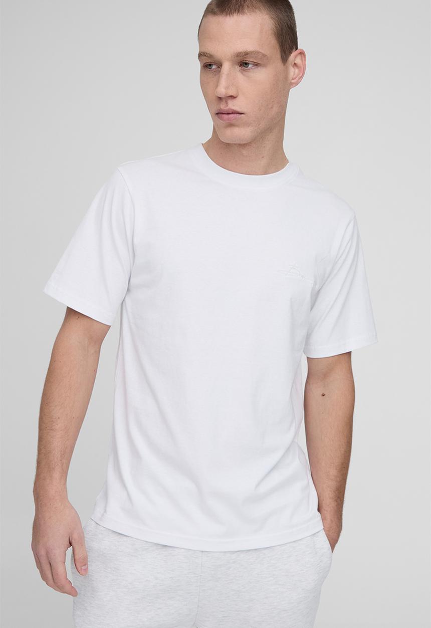 boohooMAN - Regular Fit Bm Signature Embroidered Crew Neck T-shirt - White