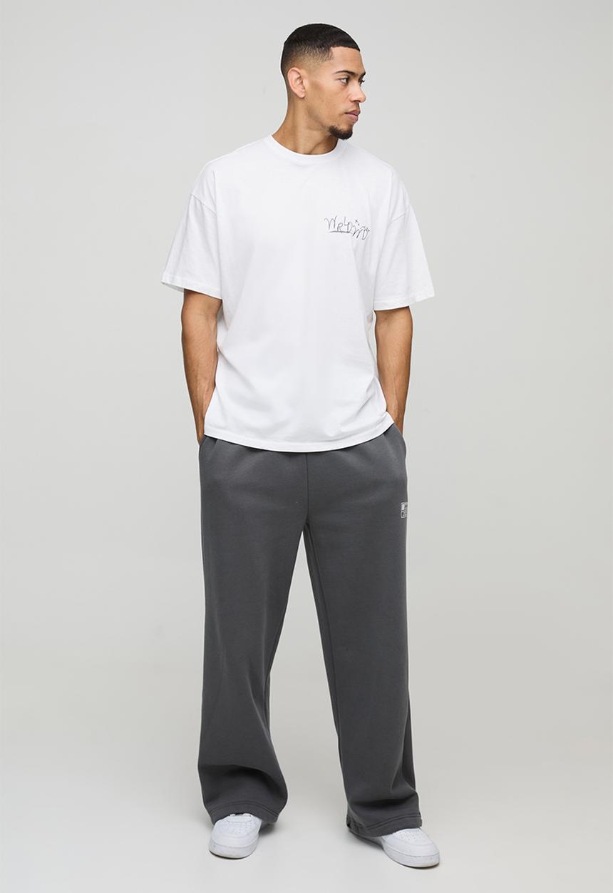 boohooMAN - Oversized Slogan Print T-Shirt - White