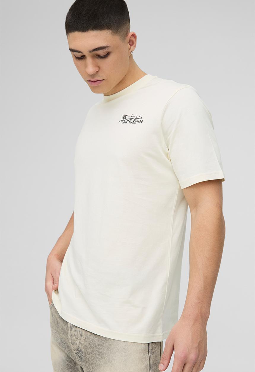 boohooMAN - Regular Fit Mountain Graphic T-Shirt - Ecru