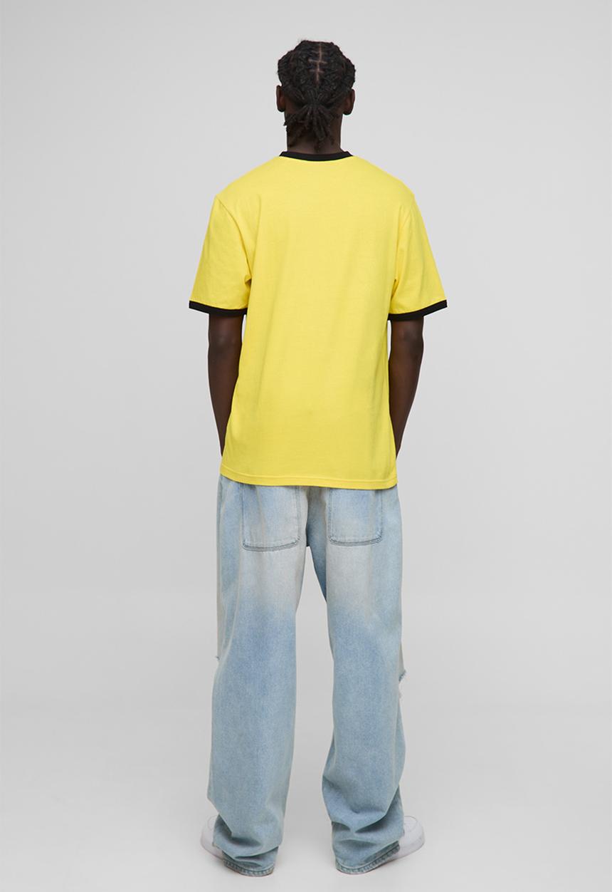 boohooMAN - Regular Fit Pour Homme Ringer T-Shirt - Yellow