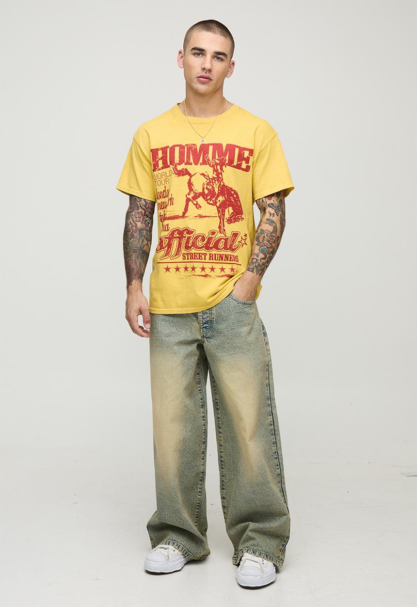 boohooMAN - Extreme Baggy Rigid Antique Tinted Washed Jeans - Antique Wash