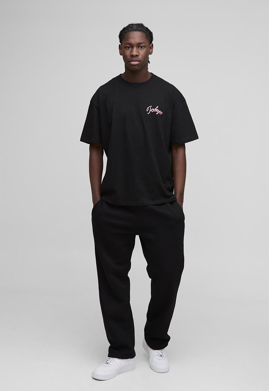boohooMAN - Oversized Nights in Tokyo Printed T-Shirt - Black
