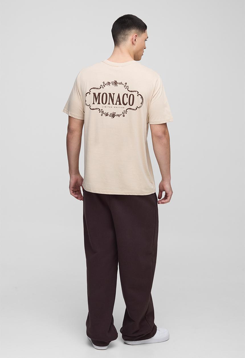boohooMAN - Regular Fit Monaco Print T-Shirt - sand