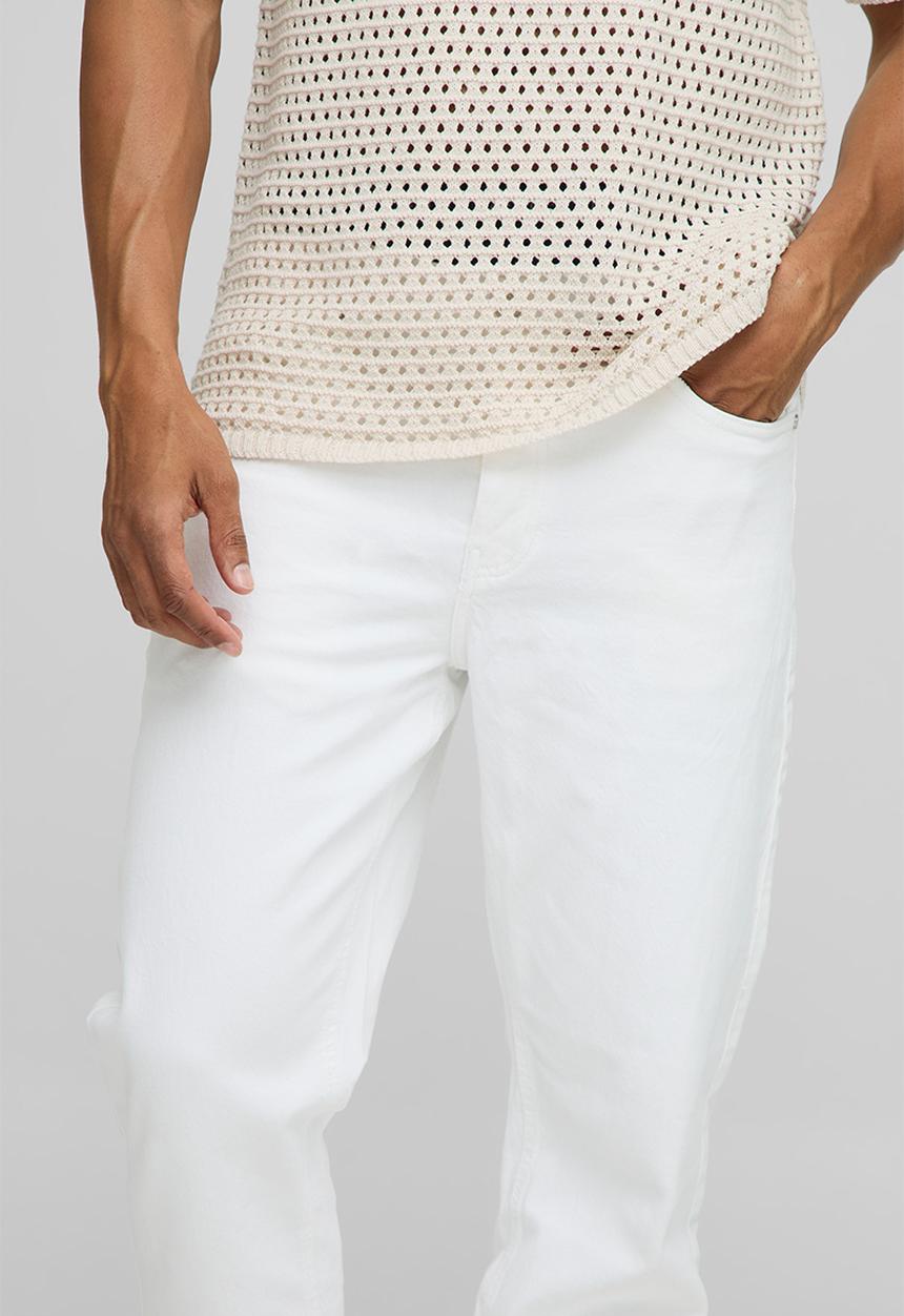 boohooMAN - Tapered Fit Rigid White Jeans - White