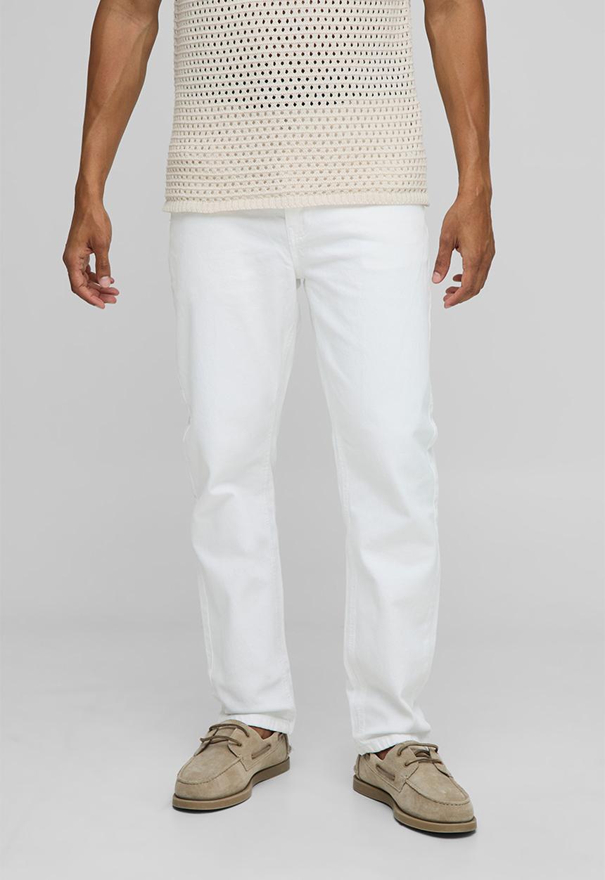 boohooMAN - Tapered Fit Rigid White Jeans - White