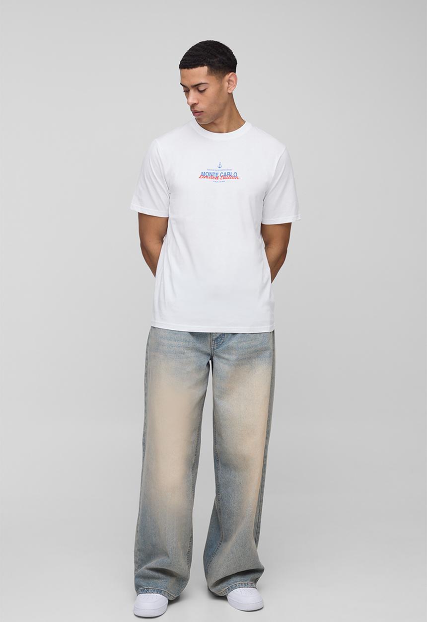 boohooMAN - Regular Fit Monte Carlo Nautical T-Shirt - white
