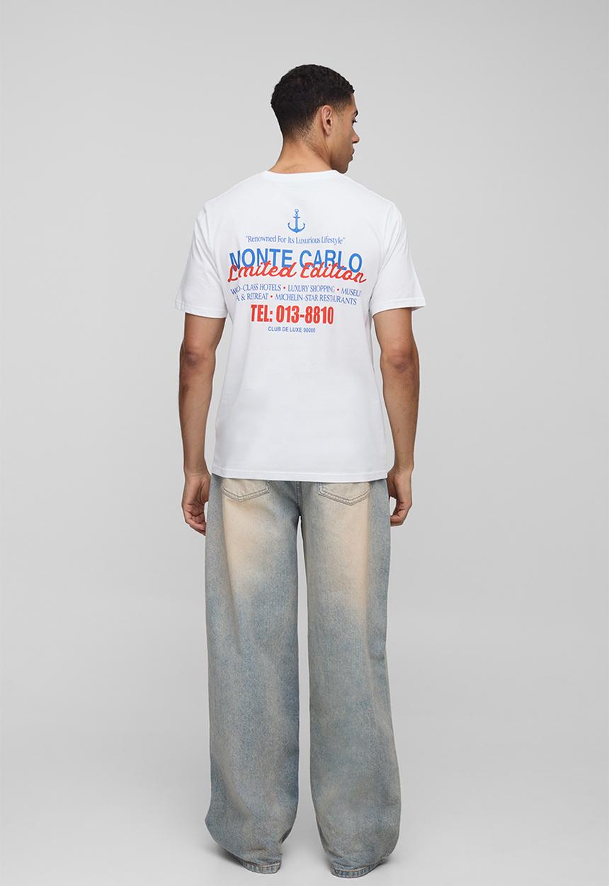 boohooMAN - Regular Fit Monte Carlo Nautical T-Shirt - white