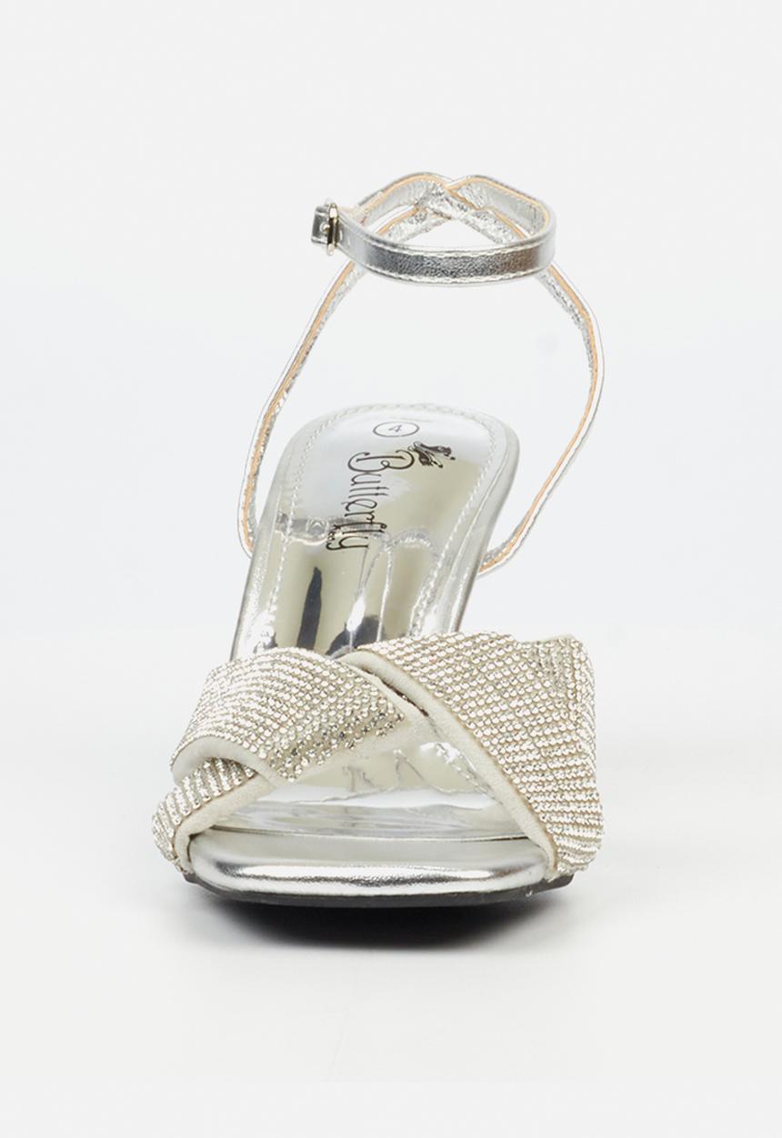Butterfly Feet - Ambur 1 Open Toe Ankle Strap - Silver