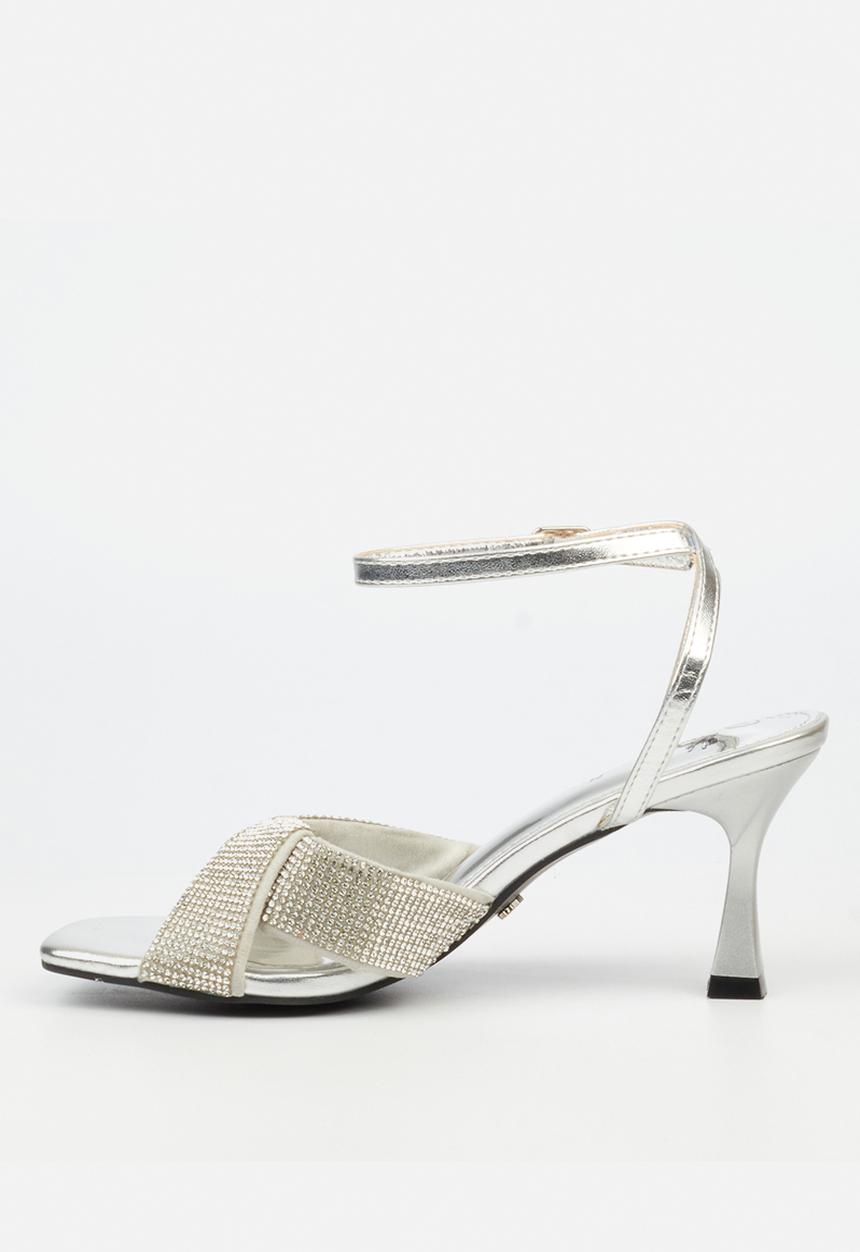 Butterfly Feet - Ambur 1 Open Toe Ankle Strap - Silver