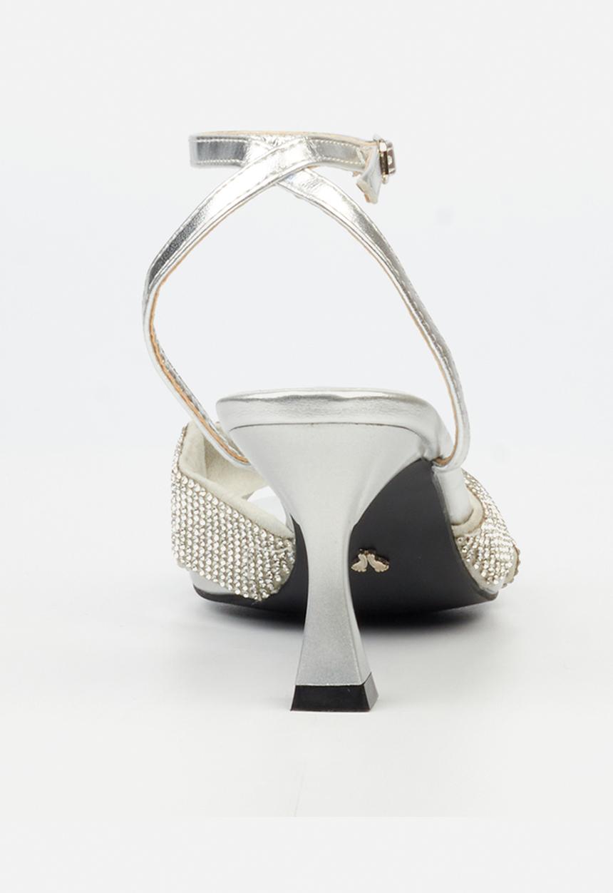 Butterfly Feet - Ambur 1 Open Toe Ankle Strap - Silver