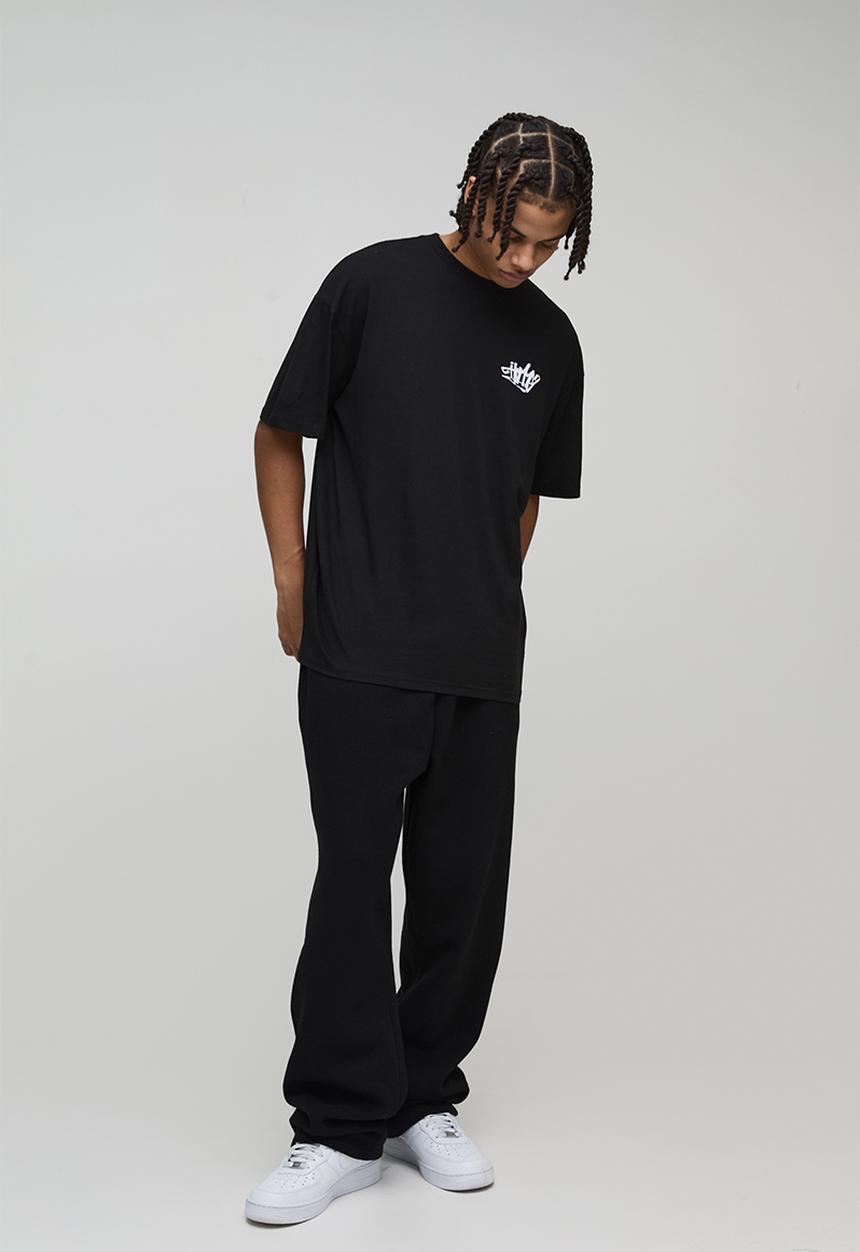boohooMAN - Oversized Homme Back Graffiti Print T-Shirt - Black