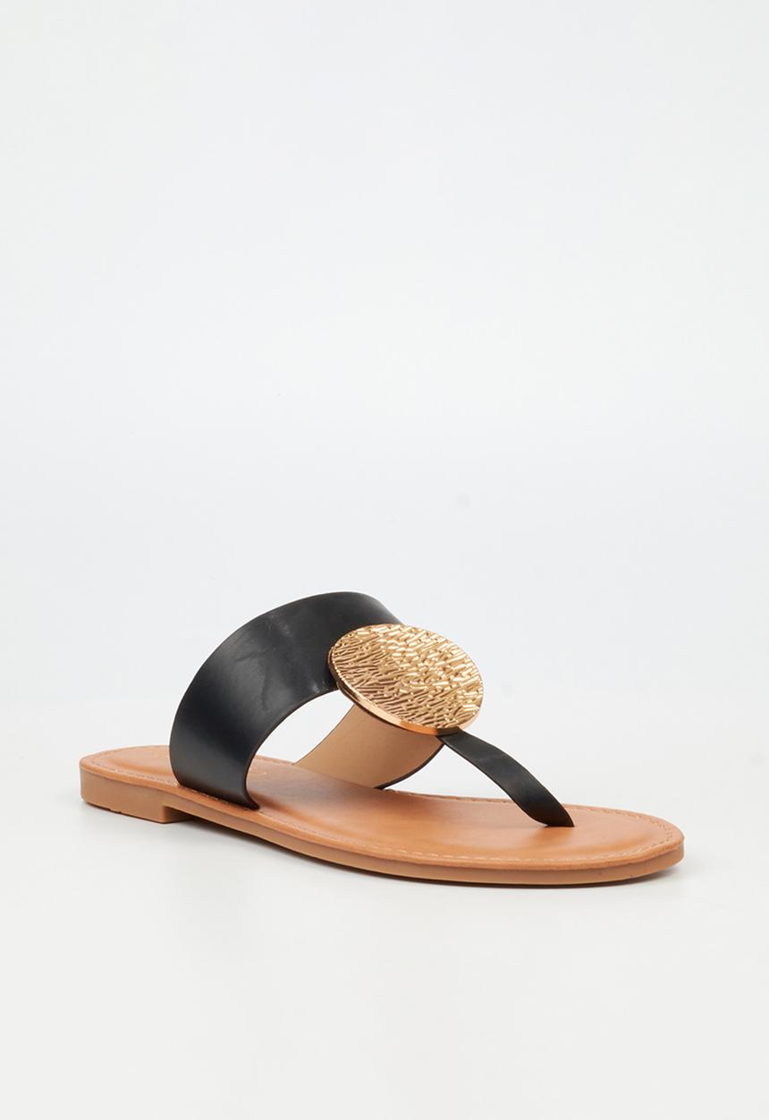 Miss Black - Honor 5 toe thong coin sandal - black