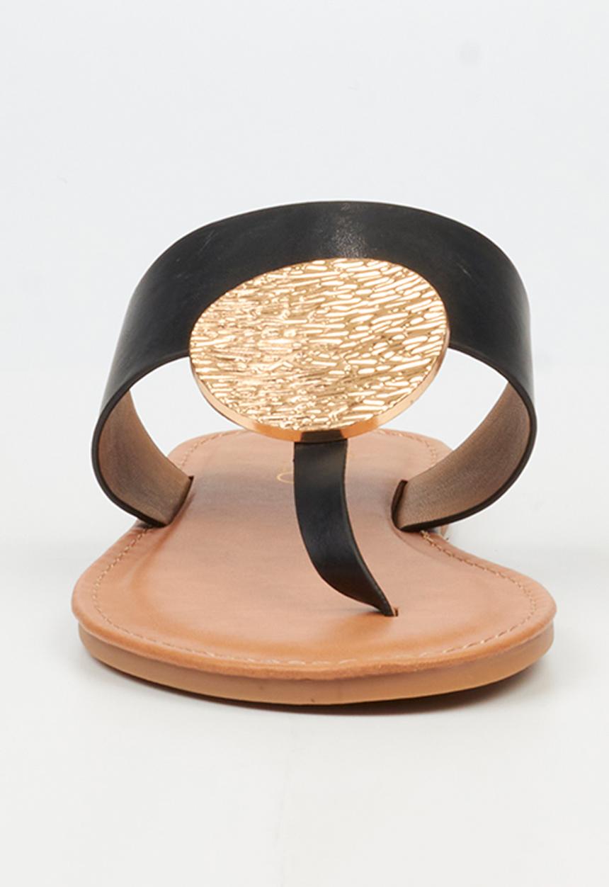 Miss Black - Honor 5 toe thong coin sandal - black