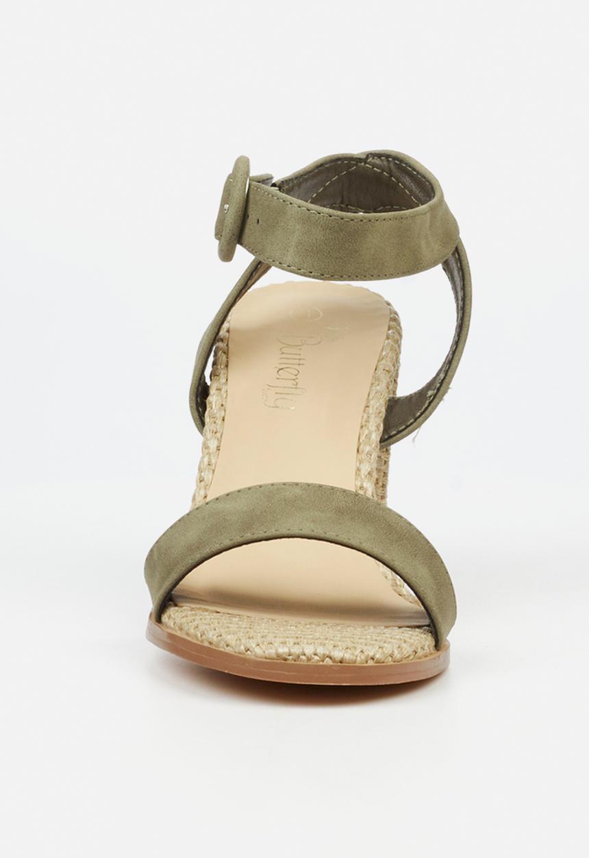 Butterfly Feet - Imogene 1 Open Toe Ankle Strap - Green