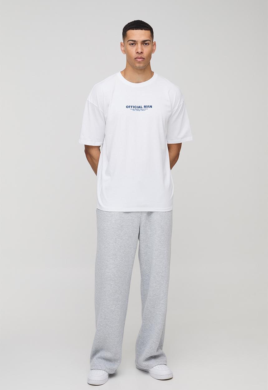 boohooMAN - Oversized Extended Neck Official Man T-Shirt - White