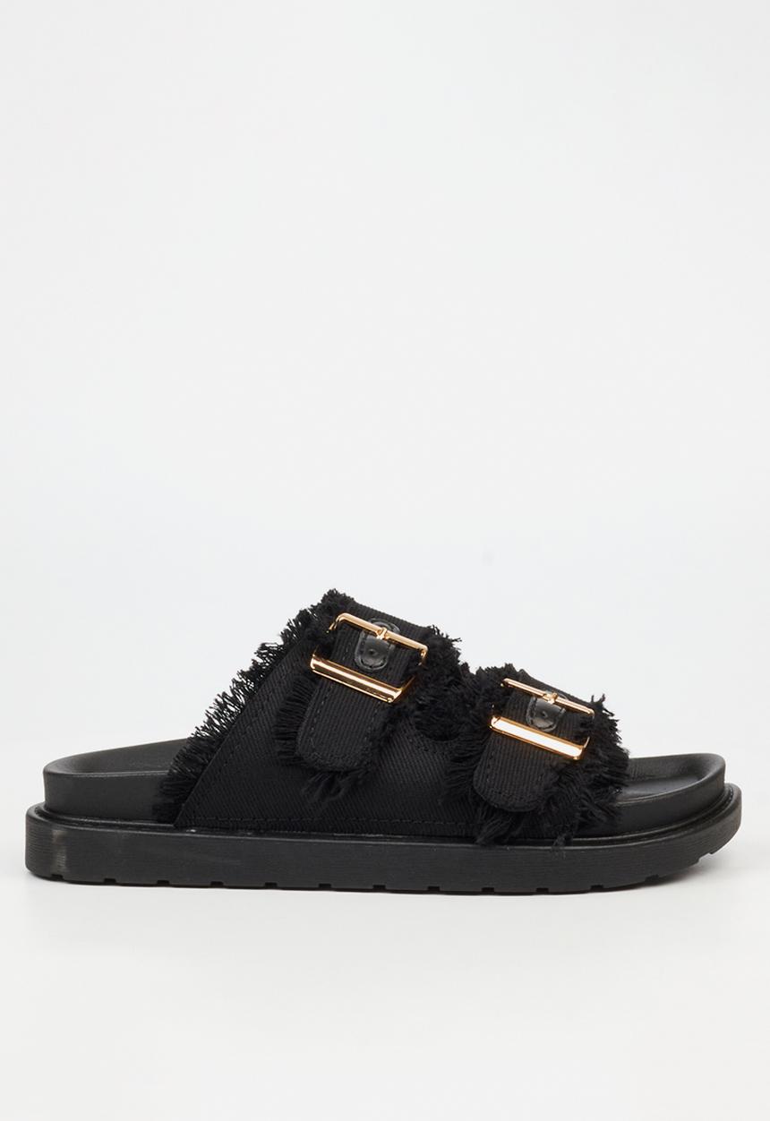 Butterfly Feet - Marina 1 Two Strap Slide - Black