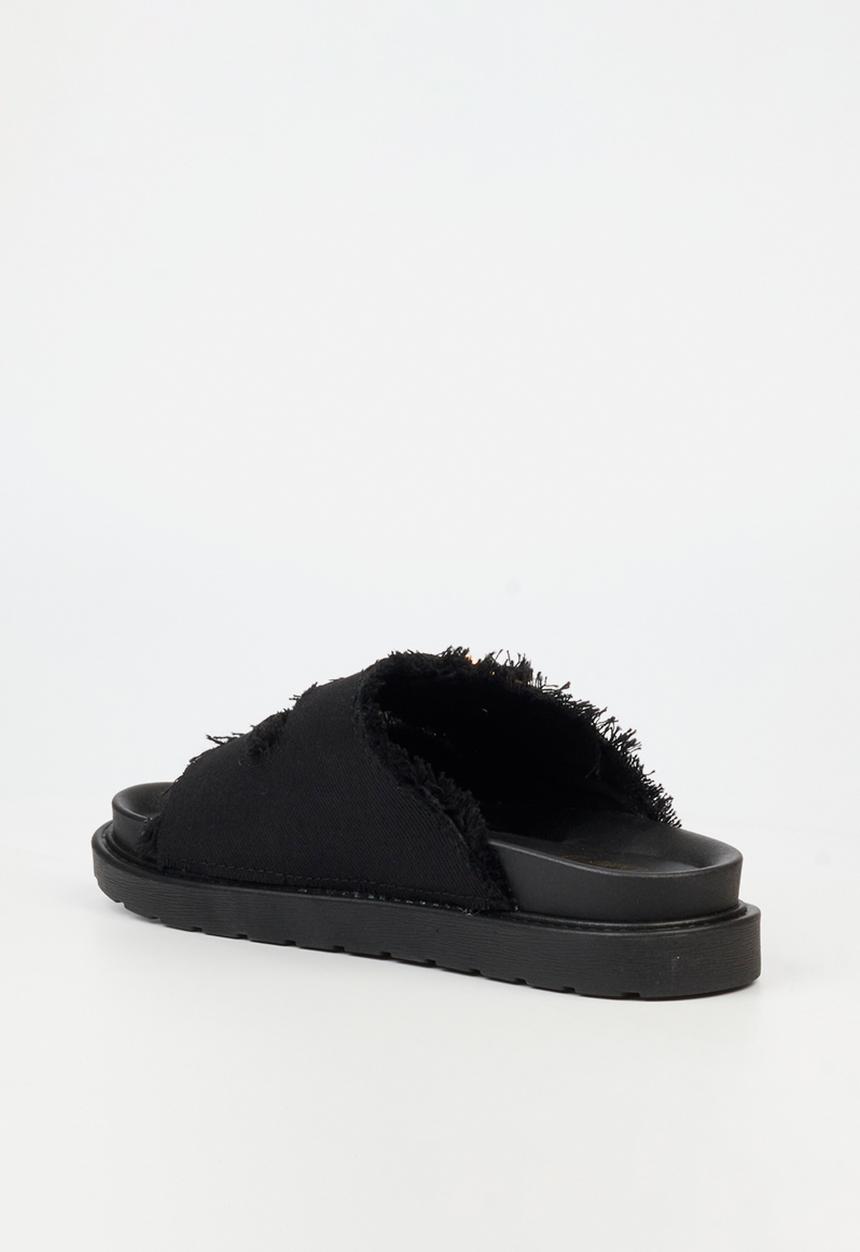 Butterfly Feet - Marina 1 Two Strap Slide - Black