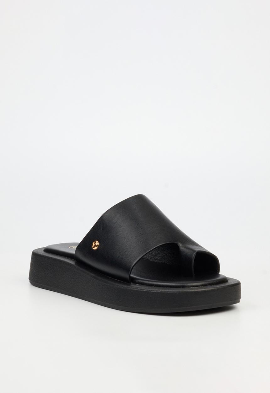 Viabeach - Coconut 27 Thick Toe Loop Slide Sandal - Black