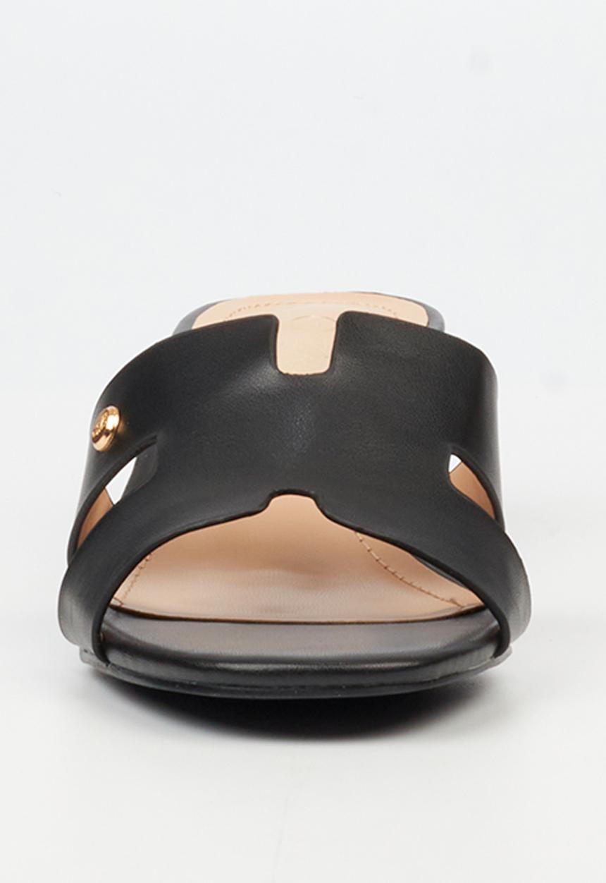 Miss Black - Bina 3 h-cut low block heel - black