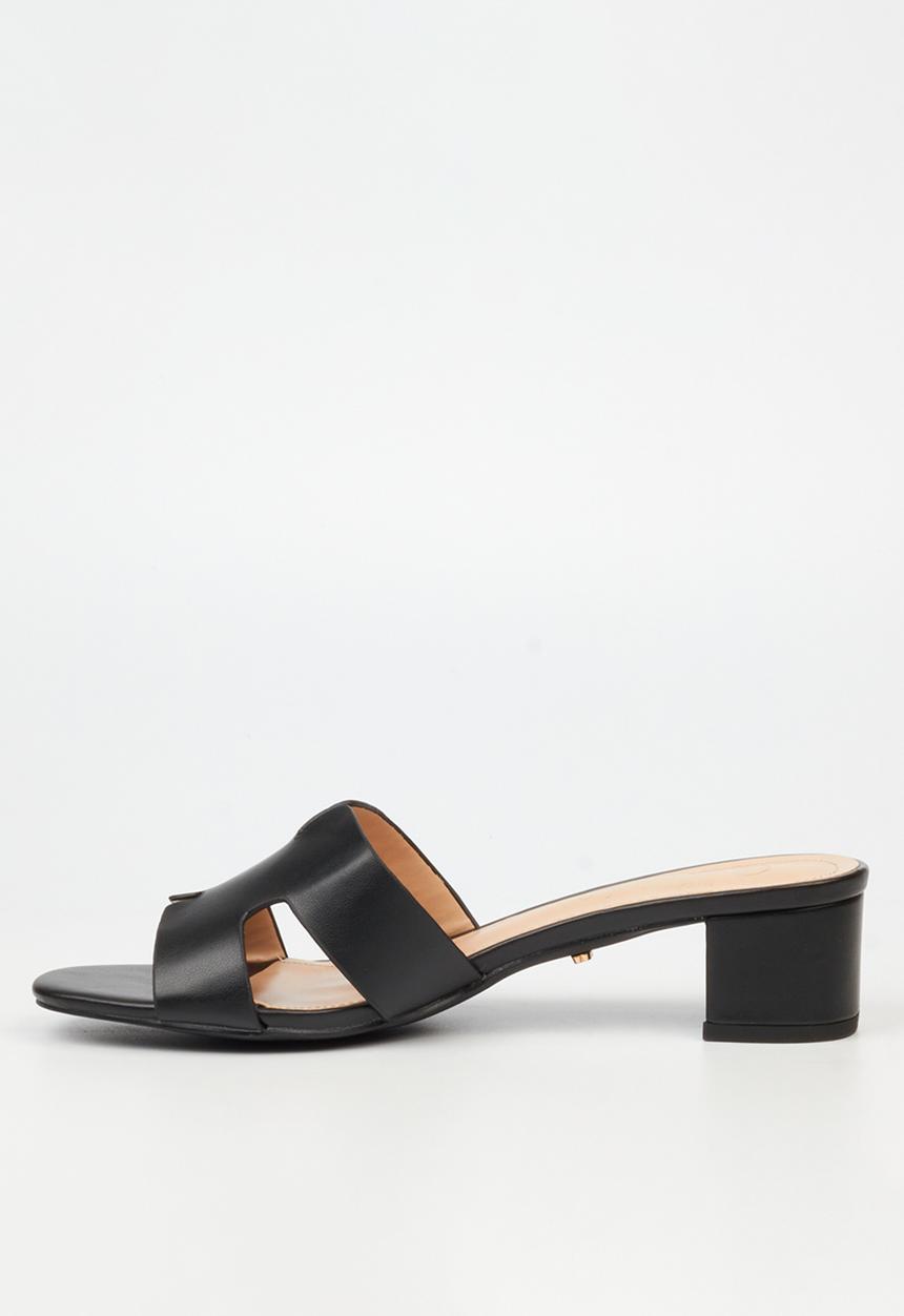 Miss Black - Bina 3 h-cut low block heel - black